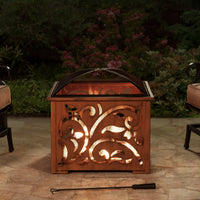 Sunjoy Outdoor Fire Pit Copper Steel Patio Fire Pit Backyard Fire Pit .
